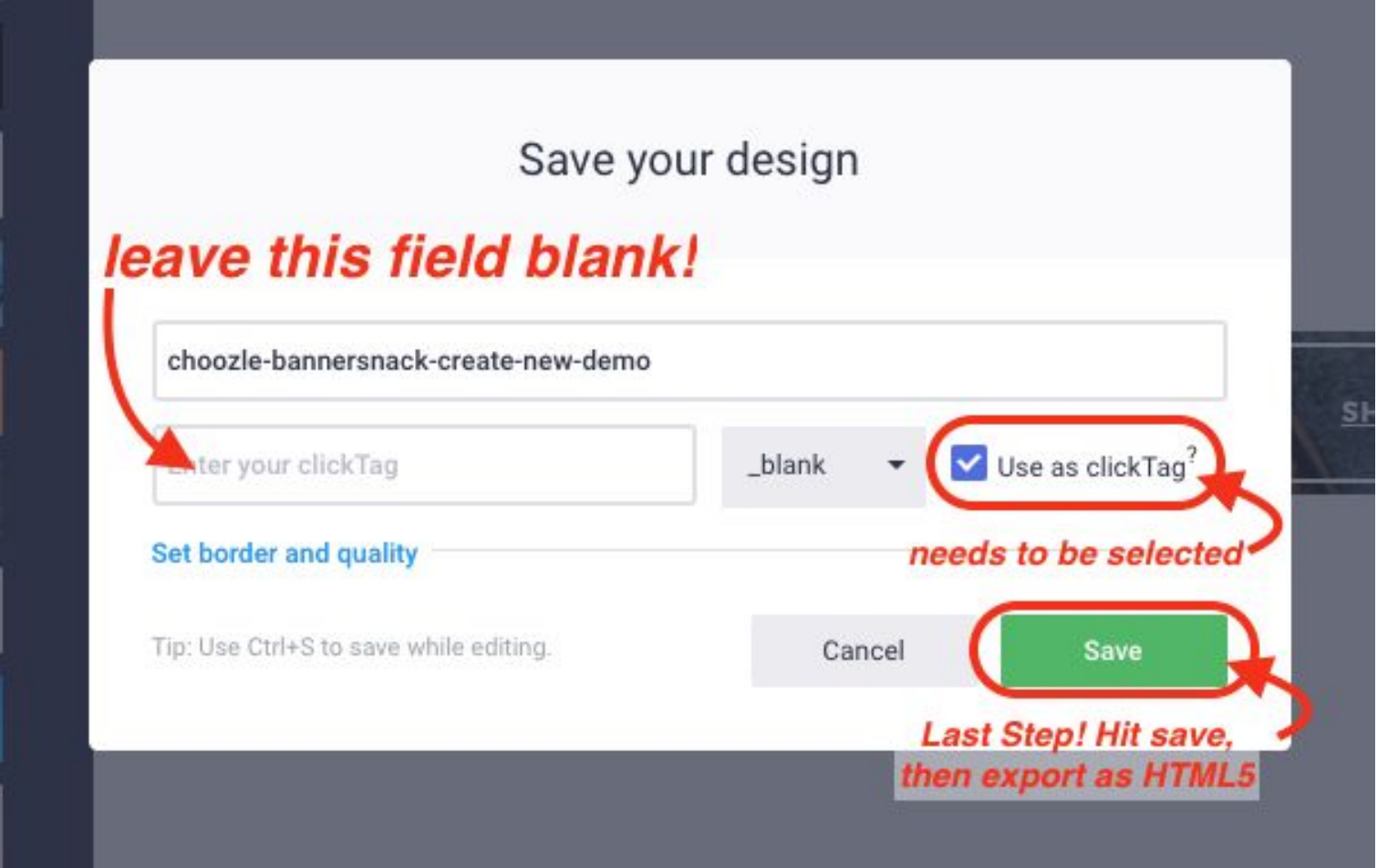 HTML5 Design Program Troubleshooting Bannersnack